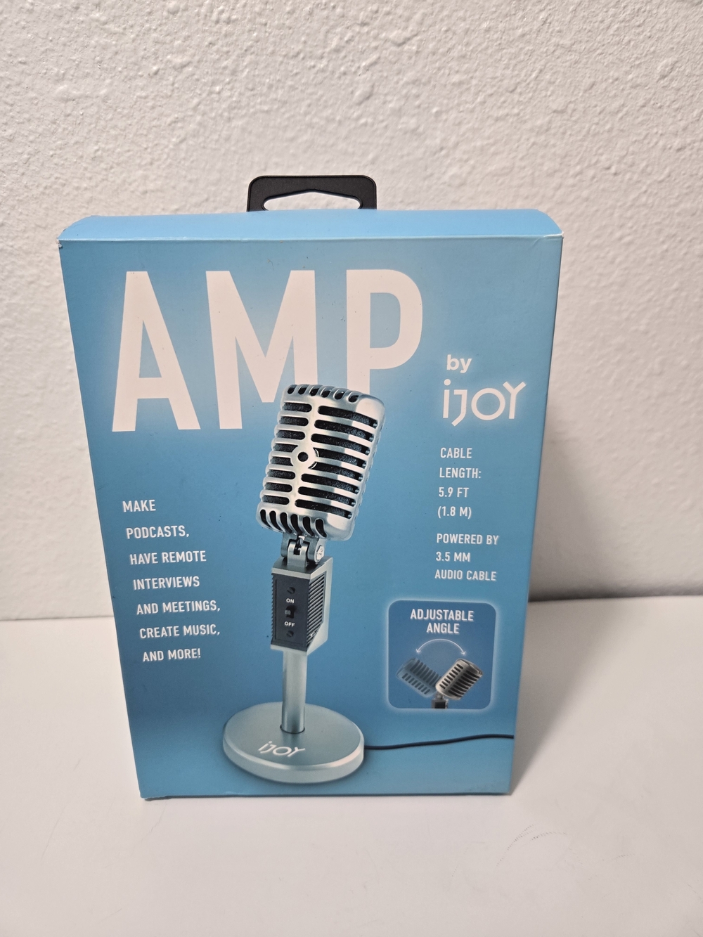 AMP iJoy Desktop Microphone in Light Blue and Silver